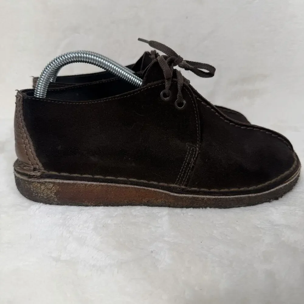 Clarks Originals Desert Trek Brown Suede Men’s Boots Shoes Moc Toe Crepe Sole 8